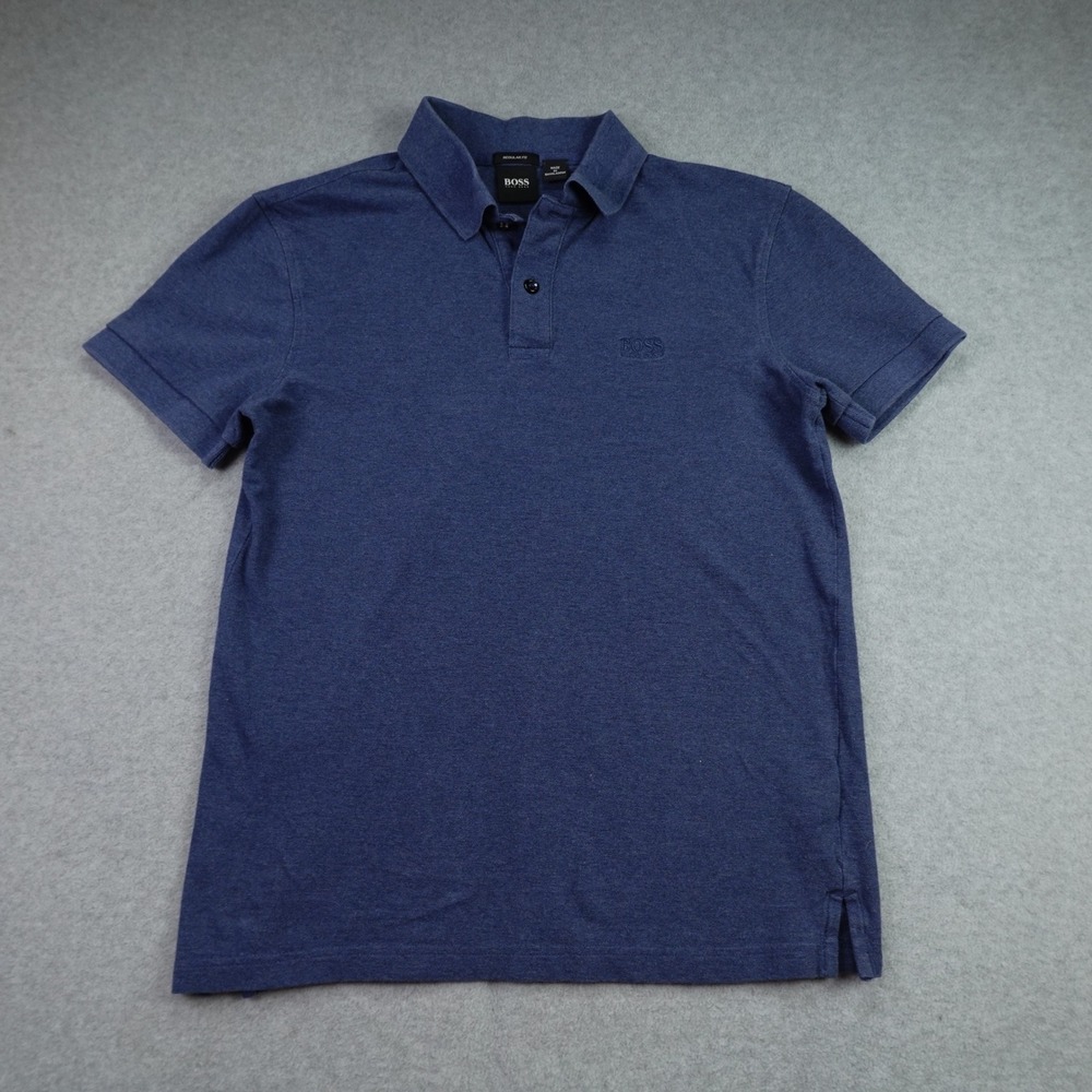 BOSS‎ Polo Shirt Mens Small Blue Modern Essential Short Sleeve Firenze Logo
